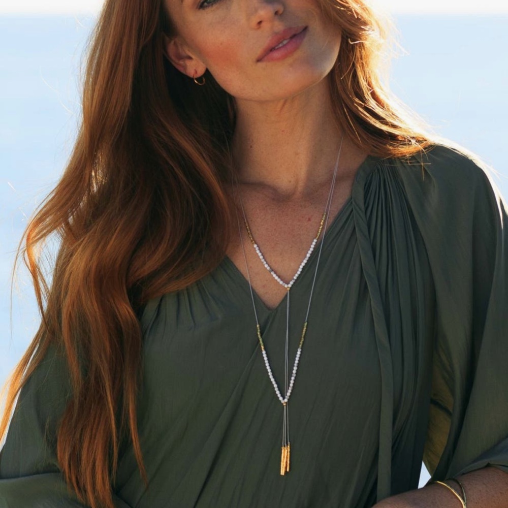 gorjana Power Gemstone Adjustable Y-Necklace - PYRITE